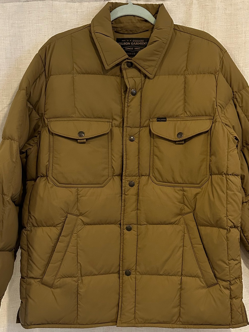 Filson Lightweight Down Jac Shirt- Dark Tan